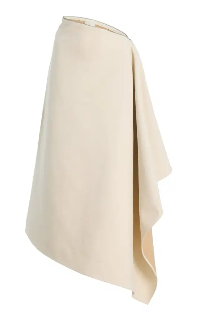 BEVZA Cotton Canvas Maxi Skirt