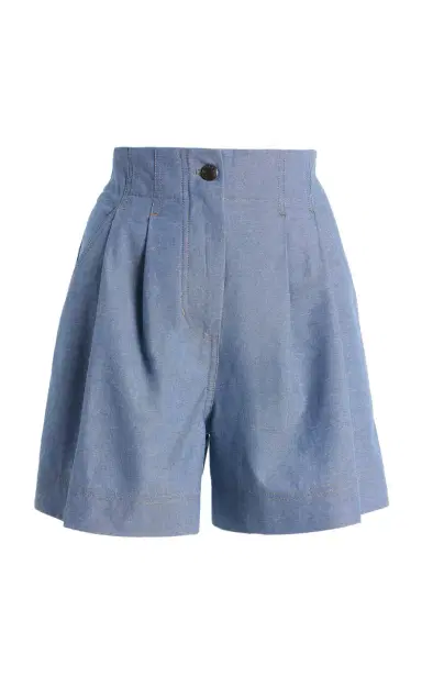 Moncler Grenoble Pleated Chambray Shorts | Thumbnail 6 Moncler Grenoble Pleated Chambray Shorts | Thumbnail 6