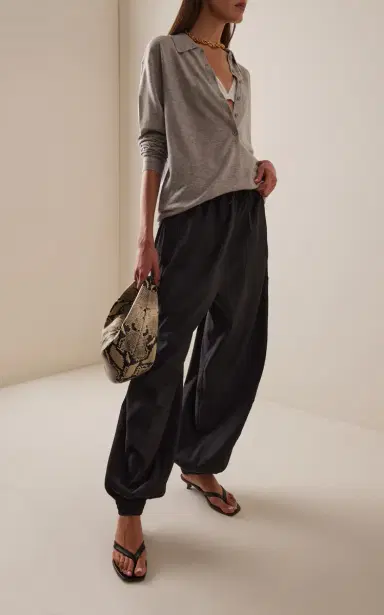 The Frankie Shop Tala Knit Wool-Blend Polo Shirt | Thumbnail 2