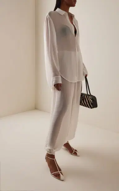 The Frankie Shop Verlin Chiffon Tie-Cuff Shirt | Thumbnail 3 The Frankie Shop Verlin Chiffon Tie-Cuff Shirt | Thumbnail 3