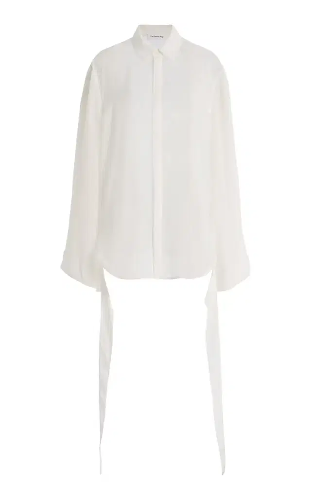Verlin Chiffon Tie-Cuff Shirt