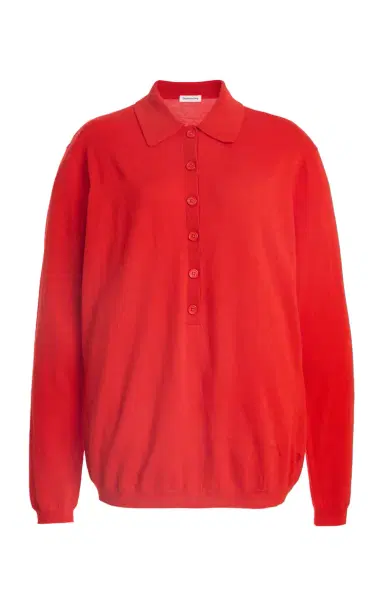The Frankie Shop Tala Knit Wool-Blend Polo Shirt | Thumbnail 6