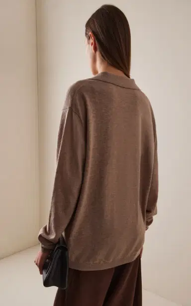The Frankie Shop Tala Knit Wool-Blend Polo Shirt | Thumbnail 4
