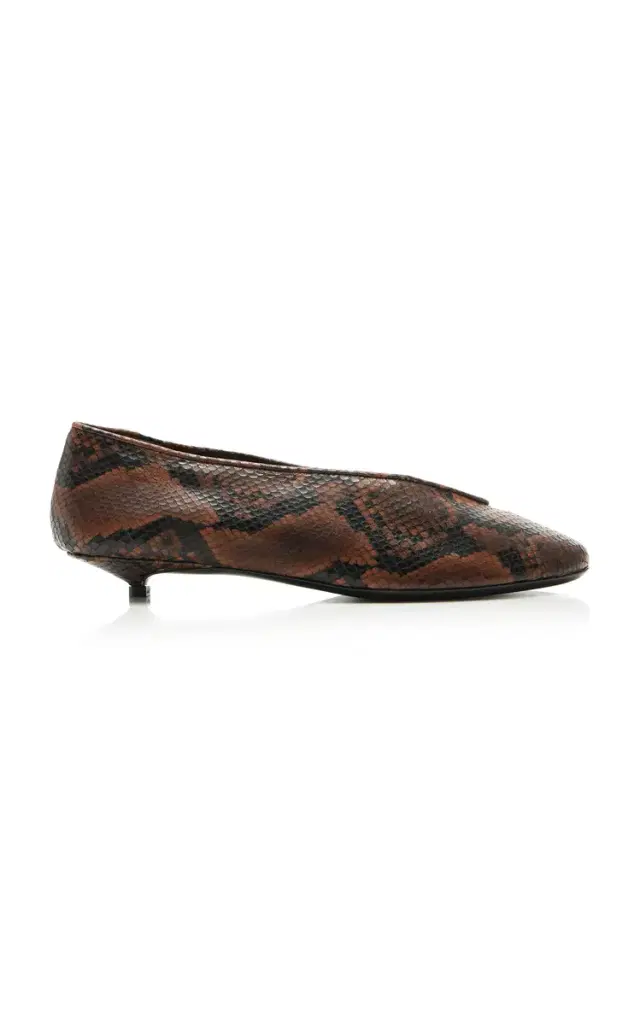 Lola Snake-Effect Leather Pumps