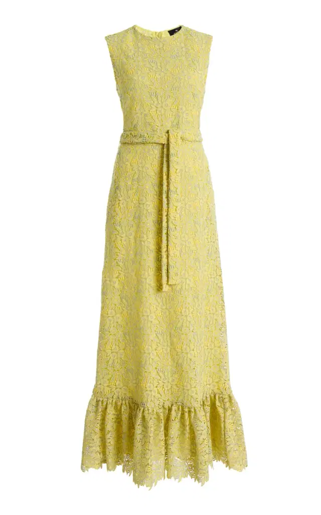 Etro Belted Macramé Lace Maxi Dress