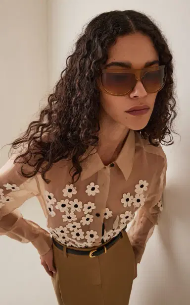 Khaite x Oliver Peoples 1974C Mask-Frame Acetate Sunglasses | Thumbnail 2
