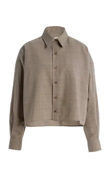 The Frankie Shop Arlen Plaid Wool-Blend Boxy Shirt | Thumbnail 6 The Frankie Shop Arlen Plaid Wool-Blend Boxy Shirt | Thumbnail 6