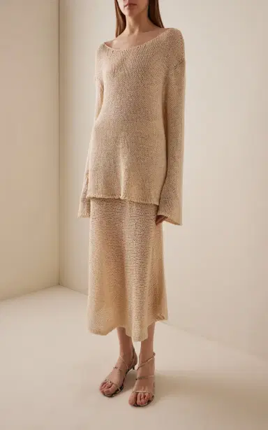 Khaite Inaya Silk-Blend Knit Midi Skirt | Thumbnail 2 Khaite Inaya Silk-Blend Knit Midi Skirt | Thumbnail 2