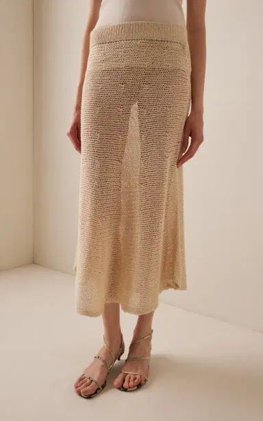 Khaite Inaya Silk-Blend Knit Midi Skirt | Thumbnail 3 Khaite Inaya Silk-Blend Knit Midi Skirt | Thumbnail 3