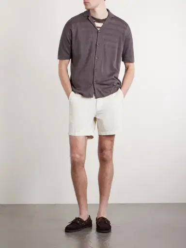 Slowear Straight-Leg Cotton-Corduroy Drawstring Shorts - Men | Thumbnail 2