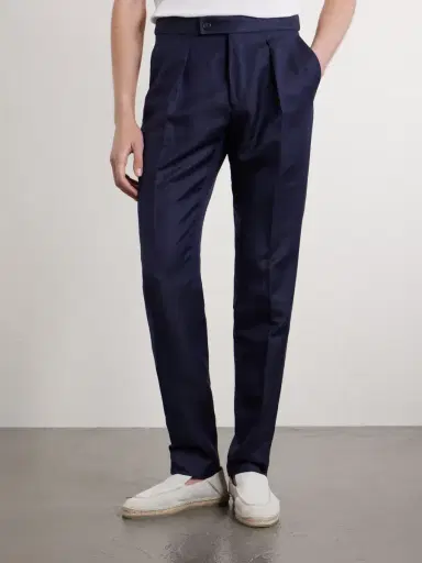 Slowear Tapered Pleated Wool and Linen-Blend Trousers - Men | Thumbnail 3 Slowear Tapered Pleated Wool and Linen-Blend Trousers - Men | Thumbnail 3