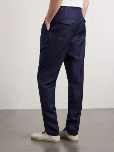 Slowear Tapered Pleated Wool and Linen-Blend Trousers - Men | Thumbnail 4 Slowear Tapered Pleated Wool and Linen-Blend Trousers - Men | Thumbnail 4