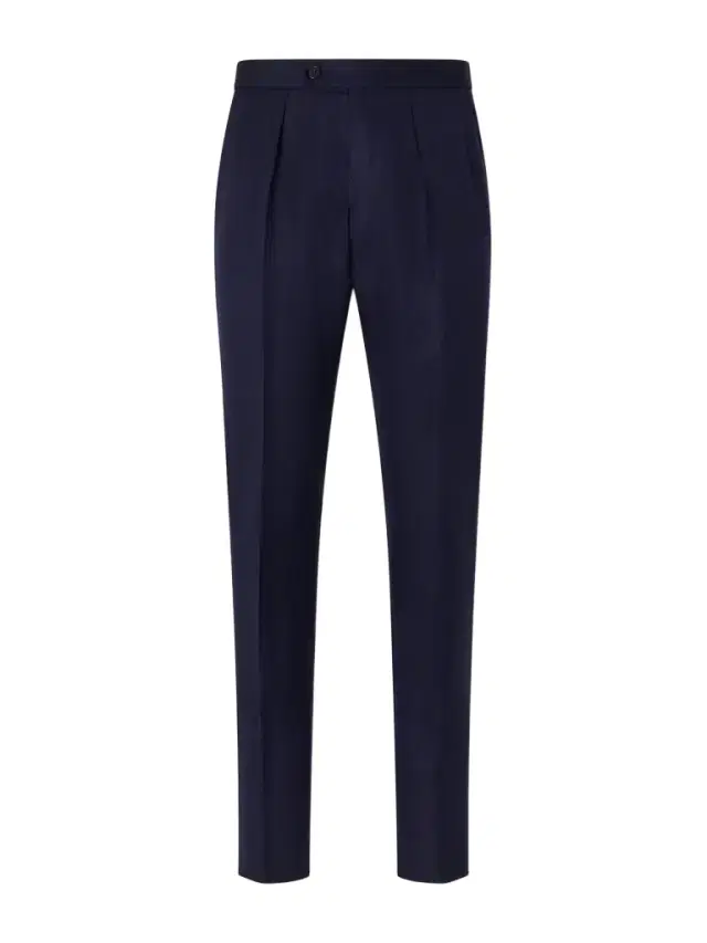Tapered Pleated Wool and Linen-Blend Trousers - Men