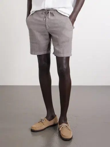 MR P. Straight-Leg Garment-Dyed Linen Drawstring Bermuda Shorts - Men | Thumbnail 3