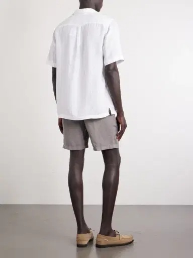MR P. Straight-Leg Garment-Dyed Linen Drawstring Bermuda Shorts - Men | Thumbnail 4