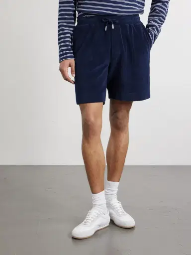 MR P. Straight-Leg Organic Cotton and Silk-Blend Terry Shorts - Men | Thumbnail 3