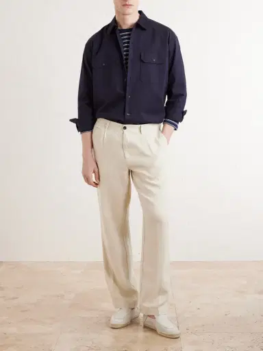 Portuguese Flannel Straight-Leg Linen Trousers - Men | Thumbnail 2 Portuguese Flannel Straight-Leg Linen Trousers - Men | Thumbnail 2