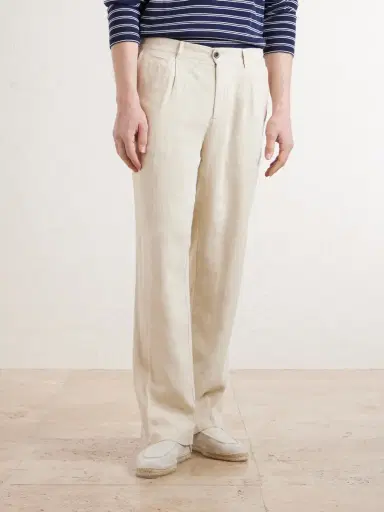 Portuguese Flannel Straight-Leg Linen Trousers - Men | Thumbnail 3 Portuguese Flannel Straight-Leg Linen Trousers - Men | Thumbnail 3