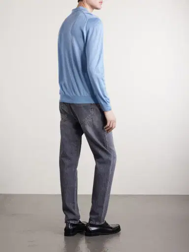 Slowear Slim-Fit Cashmere and Silk-Blend Polo Shirt - Men | Thumbnail 4