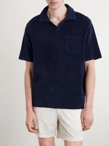 MR P. Cotton and Silk-Blend Terry Polo Shirt - Men | Thumbnail 3 MR P. Cotton and Silk-Blend Terry Polo Shirt - Men | Thumbnail 3