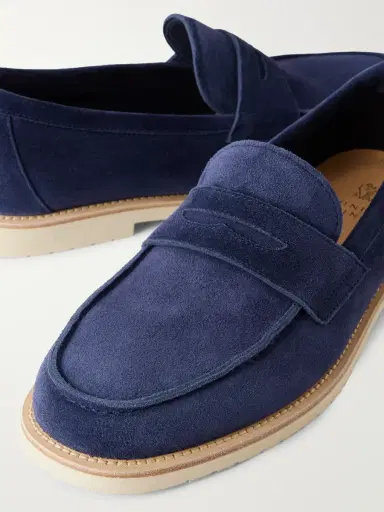 Brunello Cucinelli Suede Penny Loafers - Men | Thumbnail 5
