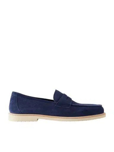 Brunello Cucinelli Suede Penny Loafers - Men | Thumbnail 1
