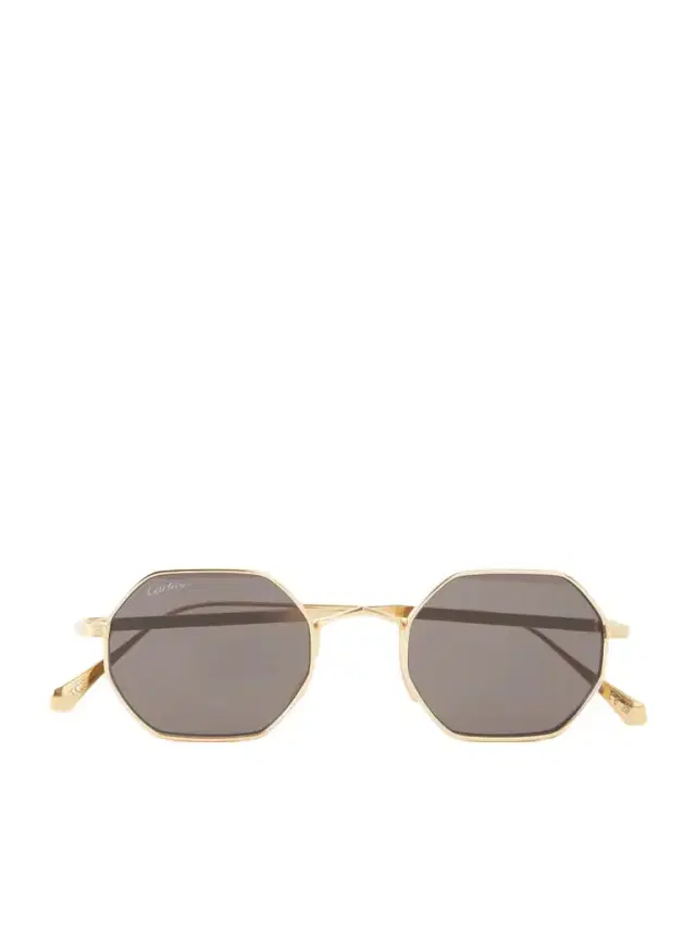Cartier Eyewear Rounded-Frame Melal Sunglasses - Men