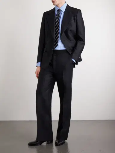 Husbands Wide-Leg Linen Suit Trousers - Men | Thumbnail 2 Husbands Wide-Leg Linen Suit Trousers - Men | Thumbnail 2