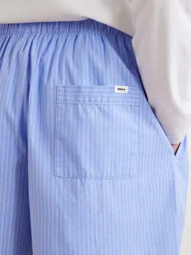 Tekla Straight-Leg Striped Organic Cotton-Poplin Shorts - Men | Thumbnail 5