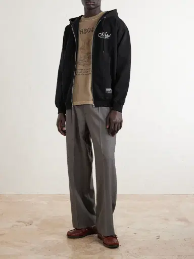 Neighborhood Staple Logo-Print Cotton-Fleece Zip-Up Hoodie - Men | Thumbnail 2 Neighborhood Staple Logo-Print Cotton-Fleece Zip-Up Hoodie - Men | Thumbnail 2