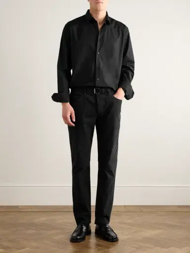 James Perse Straight-Leg Brushed Cotton-Blend Twill Trousers - Men | Thumbnail 2 James Perse Straight-Leg Brushed Cotton-Blend Twill Trousers - Men | Thumbnail 2