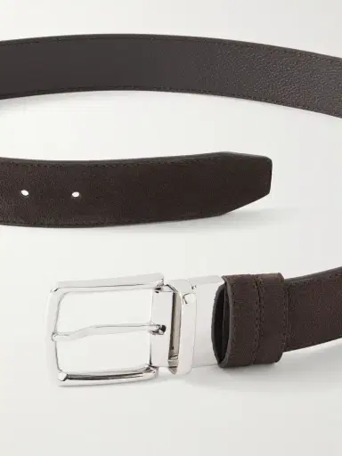 MR P. 3.5cm Reversbile Suede and Full-Grain Leather Belt - Men | Thumbnail 3