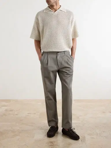 MR P. Daniel Tapered Pleated Cotton-Canvas Trousers - Men | Thumbnail 2