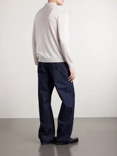 Slowear Slim-Fit Cashmere and Silk-Blend Polo Shirt - Men | Thumbnail 4