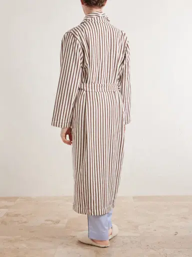 Tekla Belted Striped Organic Cotton-Terry Robe - Men | Thumbnail 4