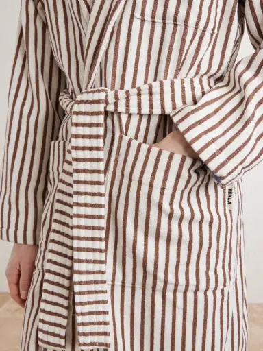 Tekla Belted Striped Organic Cotton-Terry Robe - Men | Thumbnail 5