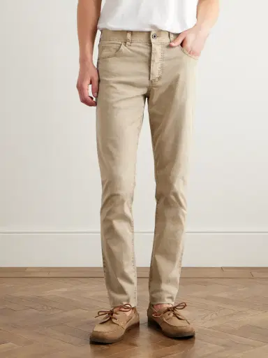 James Perse Slim-Fit Straight-Leg Brushed Cotton-Blend Twill Trousers - Men | Thumbnail 3 James Perse Slim-Fit Straight-Leg Brushed Cotton-Blend Twill Trousers - Men | Thumbnail 3