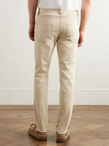 James Perse Slim-Fit Straight-Leg Brushed Cotton-Blend Twill Trousers - Men | Thumbnail 4 James Perse Slim-Fit Straight-Leg Brushed Cotton-Blend Twill Trousers - Men | Thumbnail 4