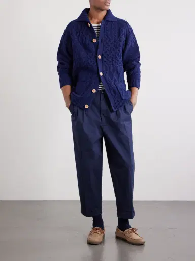Beams Plus Tapered Cropped Pleated Cotton-Blend Twill Trousers - Men | Thumbnail 2
