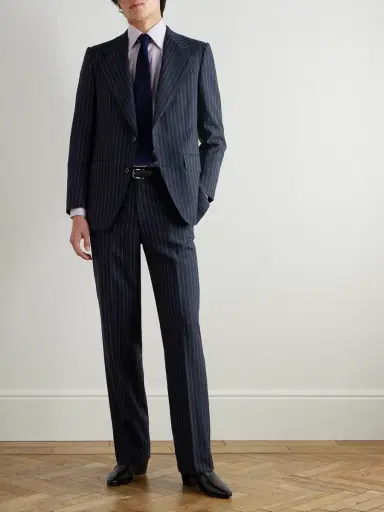 Husbands Straight-Leg Pinstriped Wool Suit Trousers - Men | Thumbnail 2