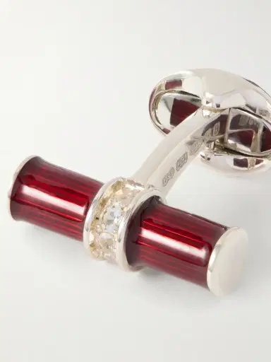 DEAKIN & FRANCIS Enamel and Sterling Silver Cufflinks - Men | Thumbnail 4 DEAKIN & FRANCIS Enamel and Sterling Silver Cufflinks - Men | Thumbnail 4