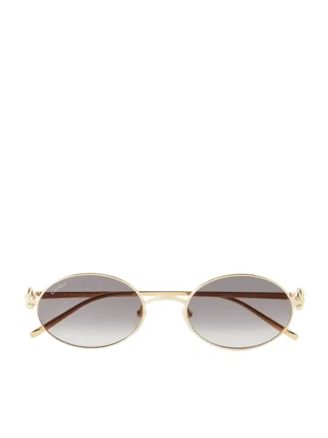 Cartier Eyewear Rounded-Frame Metal Sunglasses - Men