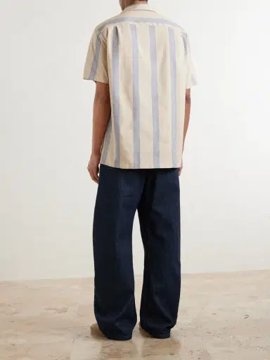 Portuguese Flannel Lousada Camp-Collar Embroidered Striped Cotton Shirt - Men | Thumbnail 4 Portuguese Flannel Lousada Camp-Collar Embroidered Striped Cotton Shirt - Men | Thumbnail 4