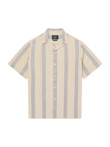 Portuguese Flannel Lousada Camp-Collar Embroidered Striped Cotton Shirt - Men | Thumbnail 1 Portuguese Flannel Lousada Camp-Collar Embroidered Striped Cotton Shirt - Men | Thumbnail 1