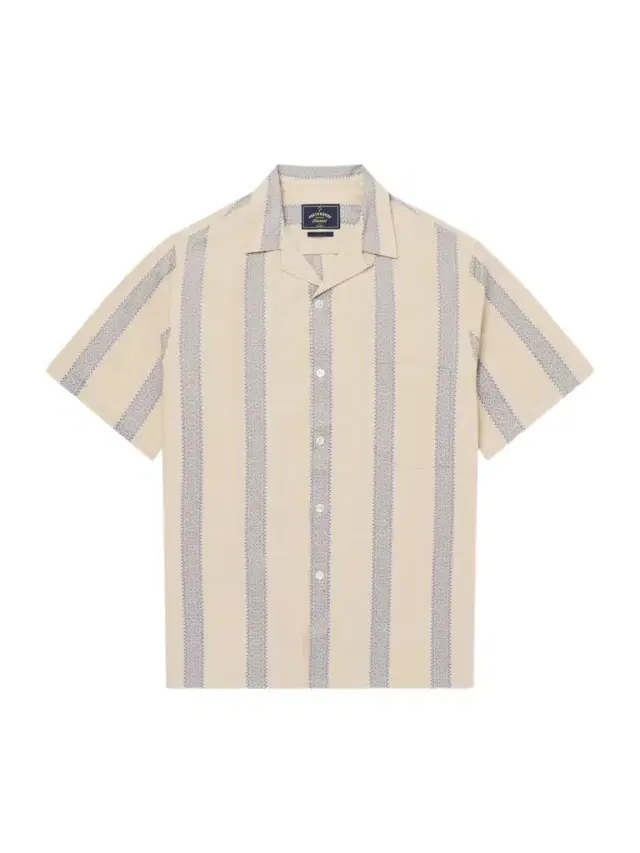 Portuguese Flannel Lousada Camp-Collar Embroidered Striped Cotton Shirt - Men