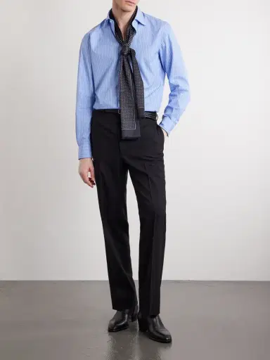 Husbands Straight-Leg Virgin Wool Trousers - Men | Thumbnail 2 Husbands Straight-Leg Virgin Wool Trousers - Men | Thumbnail 2