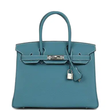 HERMÈS Hermes Birkin 30 Blue Jean Togo Palladium Hardware | Thumbnail 1