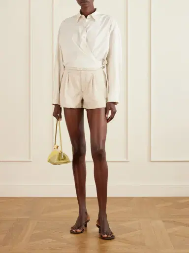 Jacquemus De-nîmes Amelo Pleated Cotton And Hemp-blend Shorts | Thumbnail 2 Jacquemus De-nîmes Amelo Pleated Cotton And Hemp-blend Shorts | Thumbnail 2