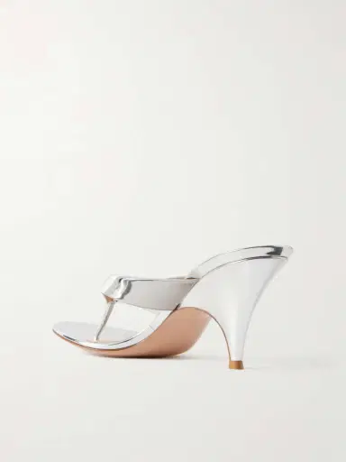 Gianvito Rossi Sofia 70 Metallic Leather Thong Sandals | Thumbnail 3 Gianvito Rossi Sofia 70 Metallic Leather Thong Sandals | Thumbnail 3