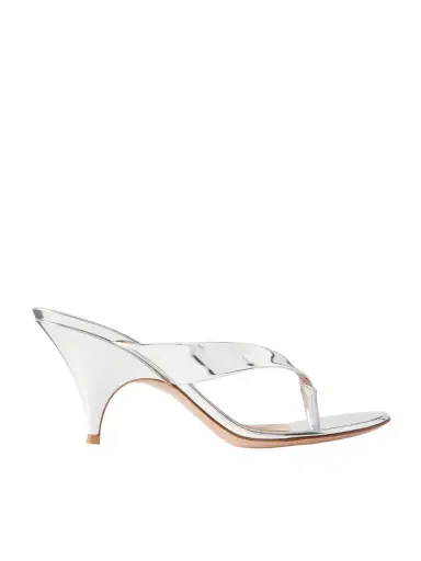 Gianvito Rossi Sofia 70 Metallic Leather Thong Sandals | Thumbnail 1 Gianvito Rossi Sofia 70 Metallic Leather Thong Sandals | Thumbnail 1